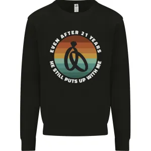 21 Year Wedding Anniversary 21st Marriage Mens Sweatshirt Jumper
