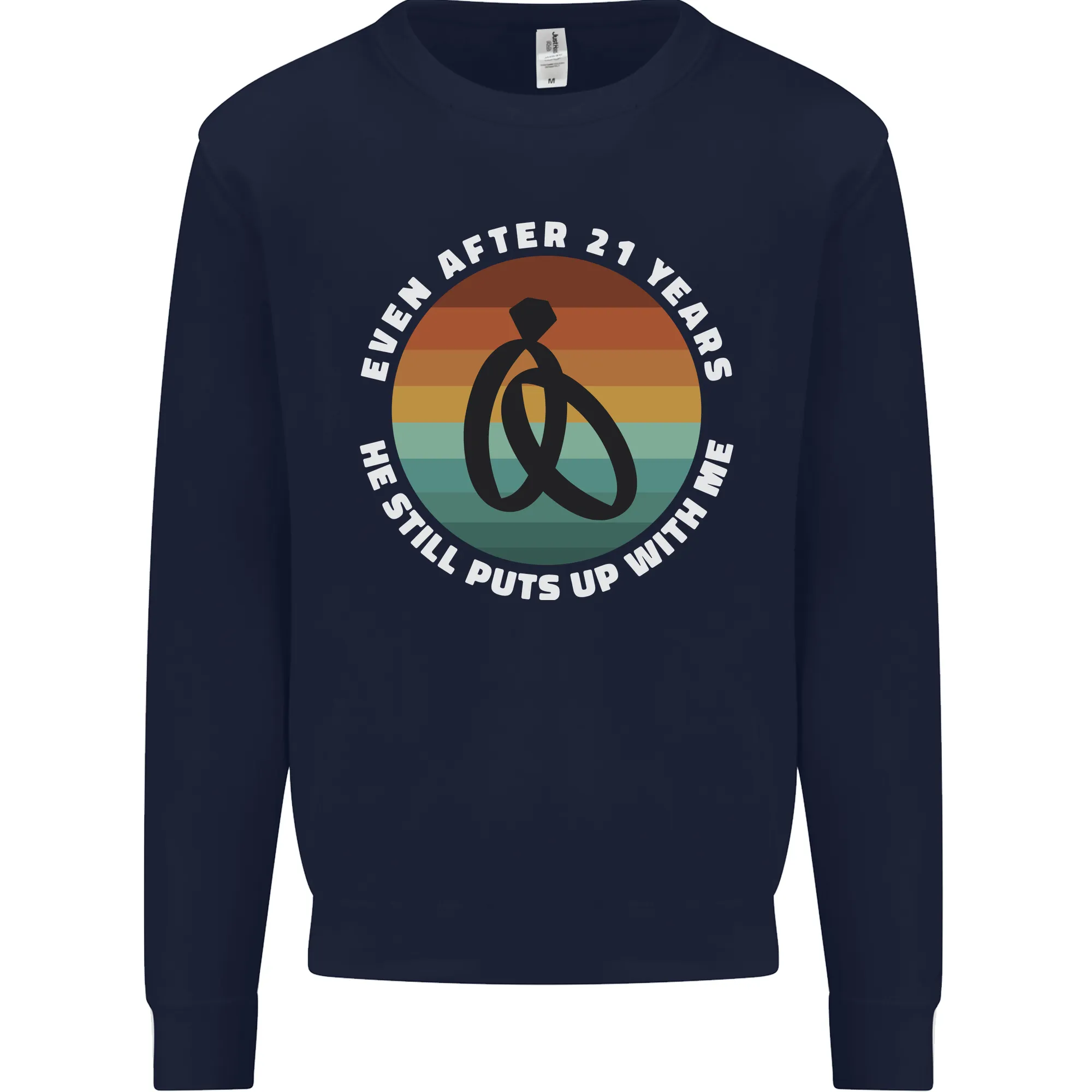 21 Year Wedding Anniversary 21st Marriage Mens Sweatshirt Jumper