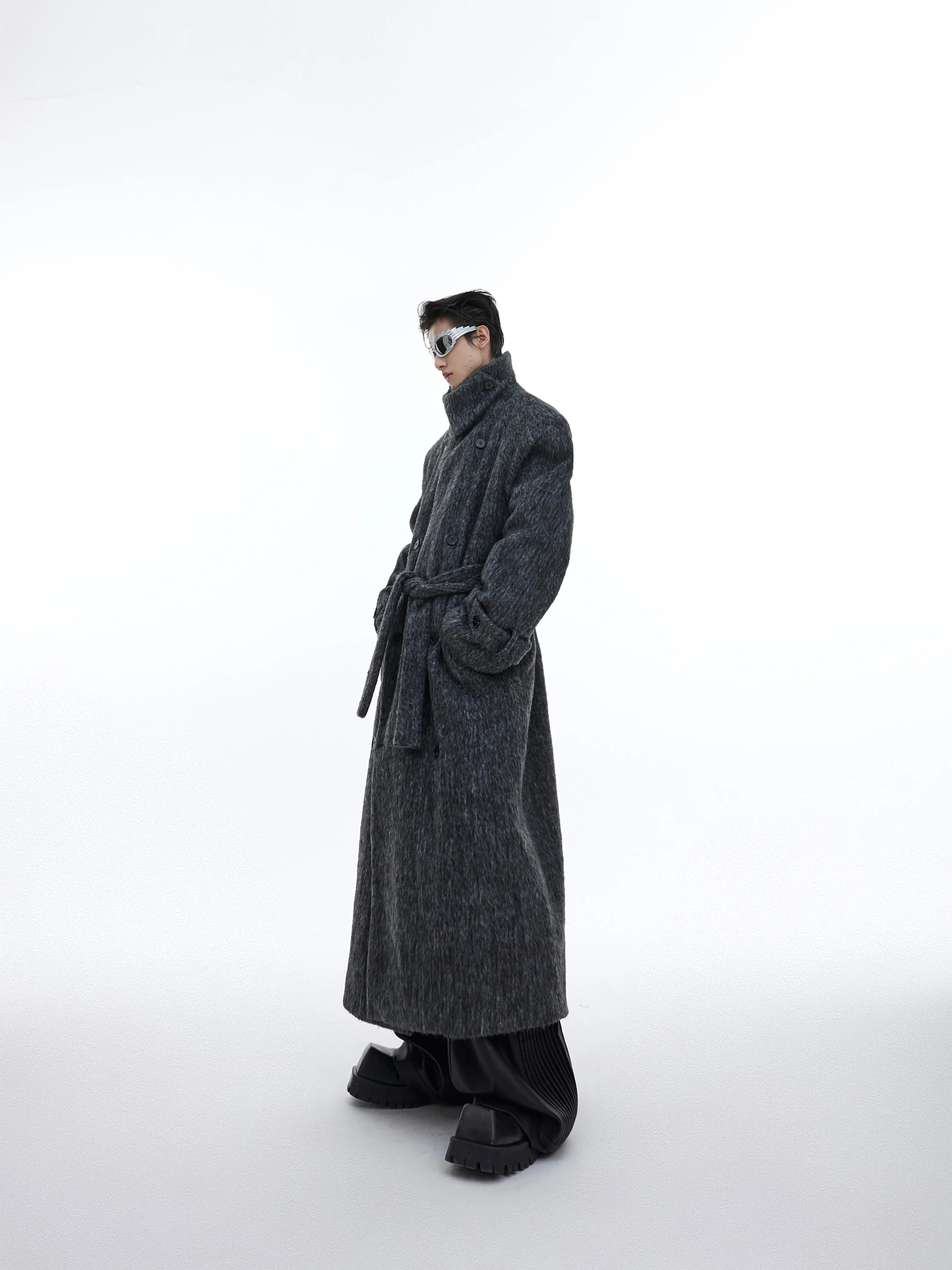 【23s November.】Double Layer Thickened Strappy Woolen Coat