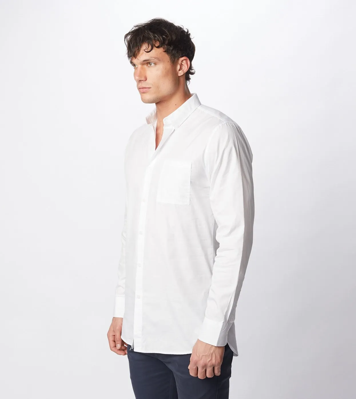 7 Foot LS Oxford Shirt White