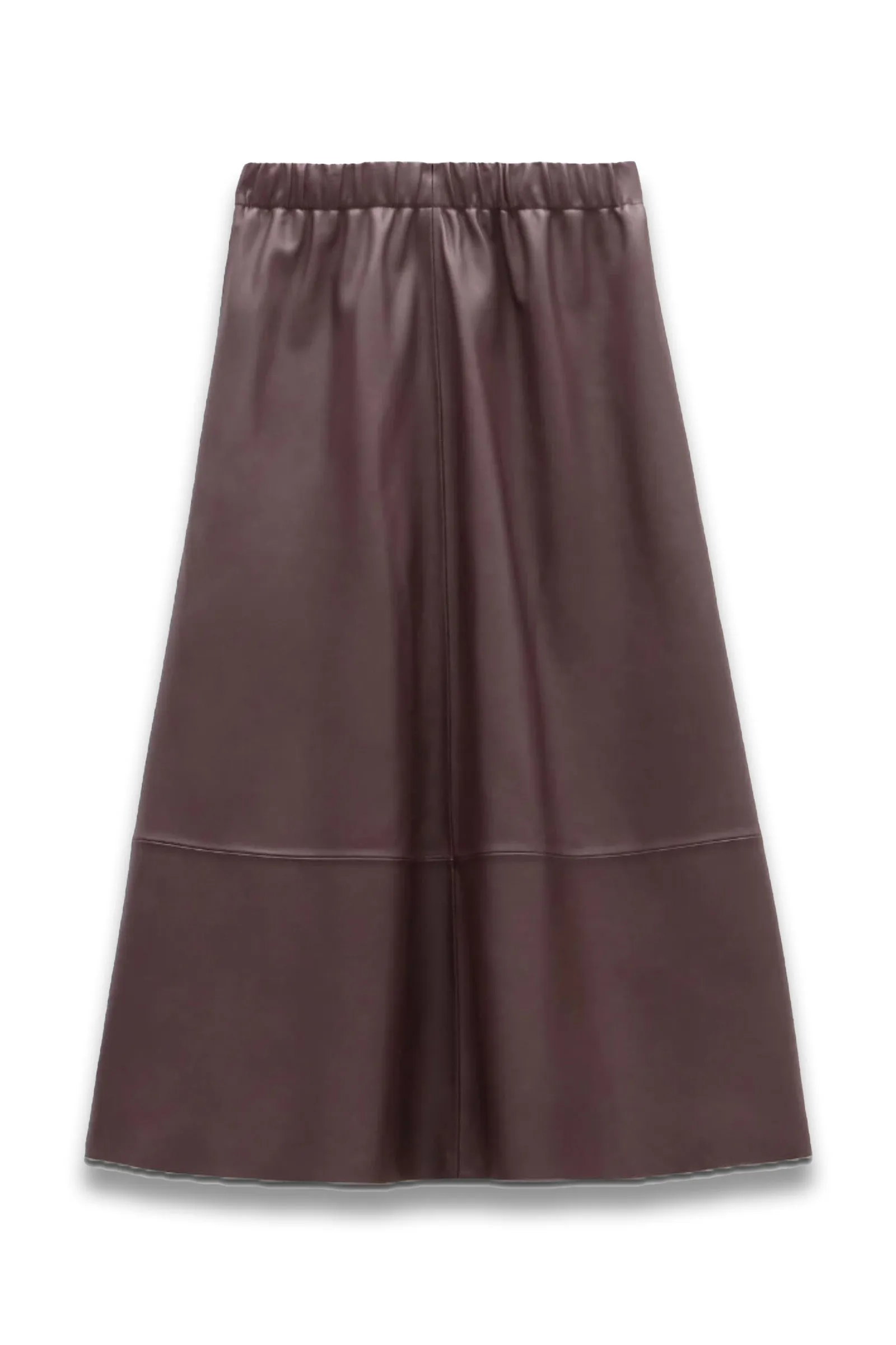 Agatha Leather Midi Skirt
