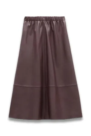 Agatha Leather Midi Skirt