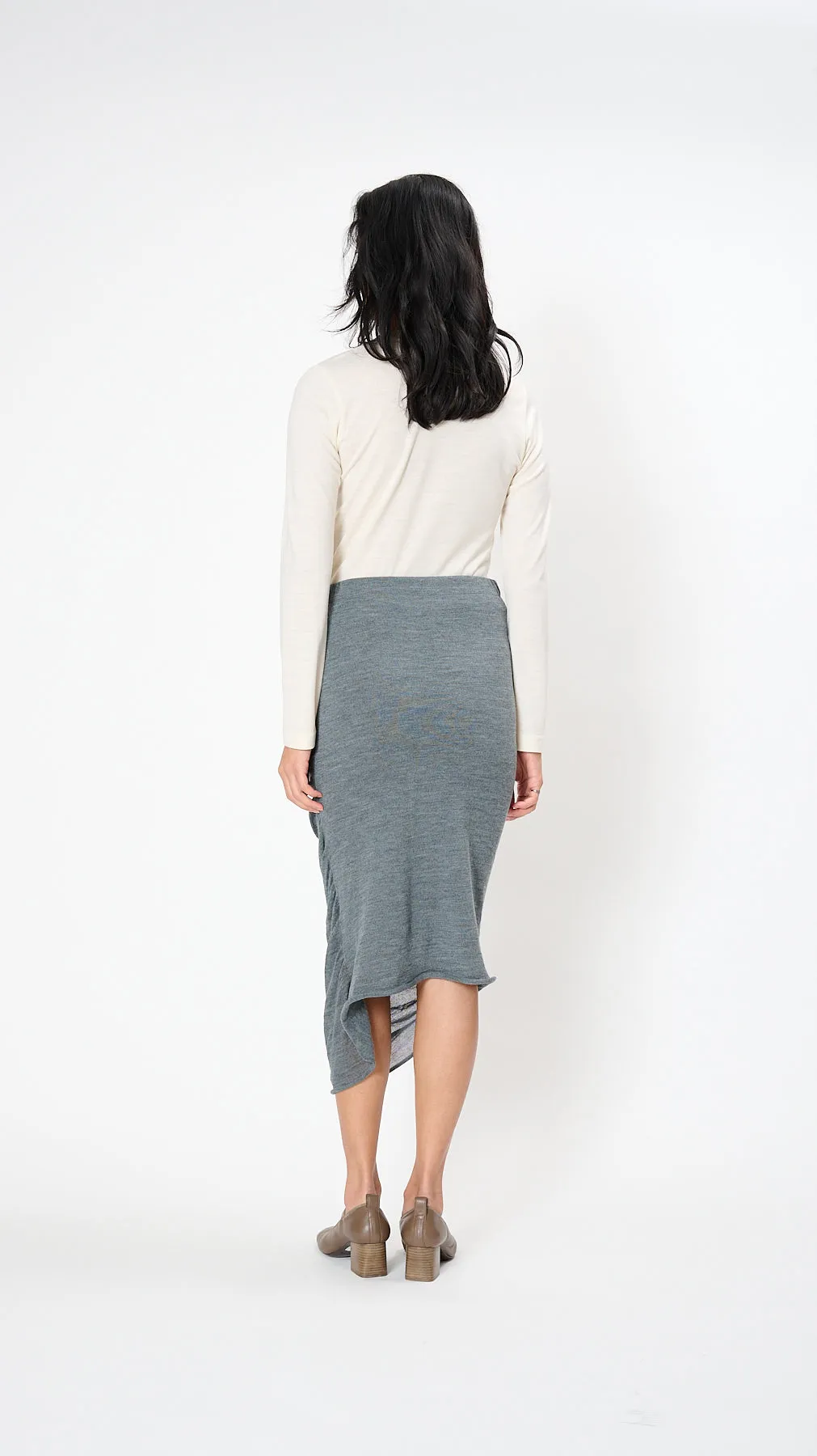 Ambiguous Wool Skirt in Dew Gray