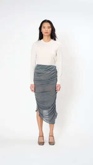 Ambiguous Wool Skirt in Dew Gray