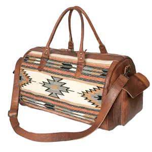 American Darling Tan Leather and Aztec Duffel Bag ADBG605F