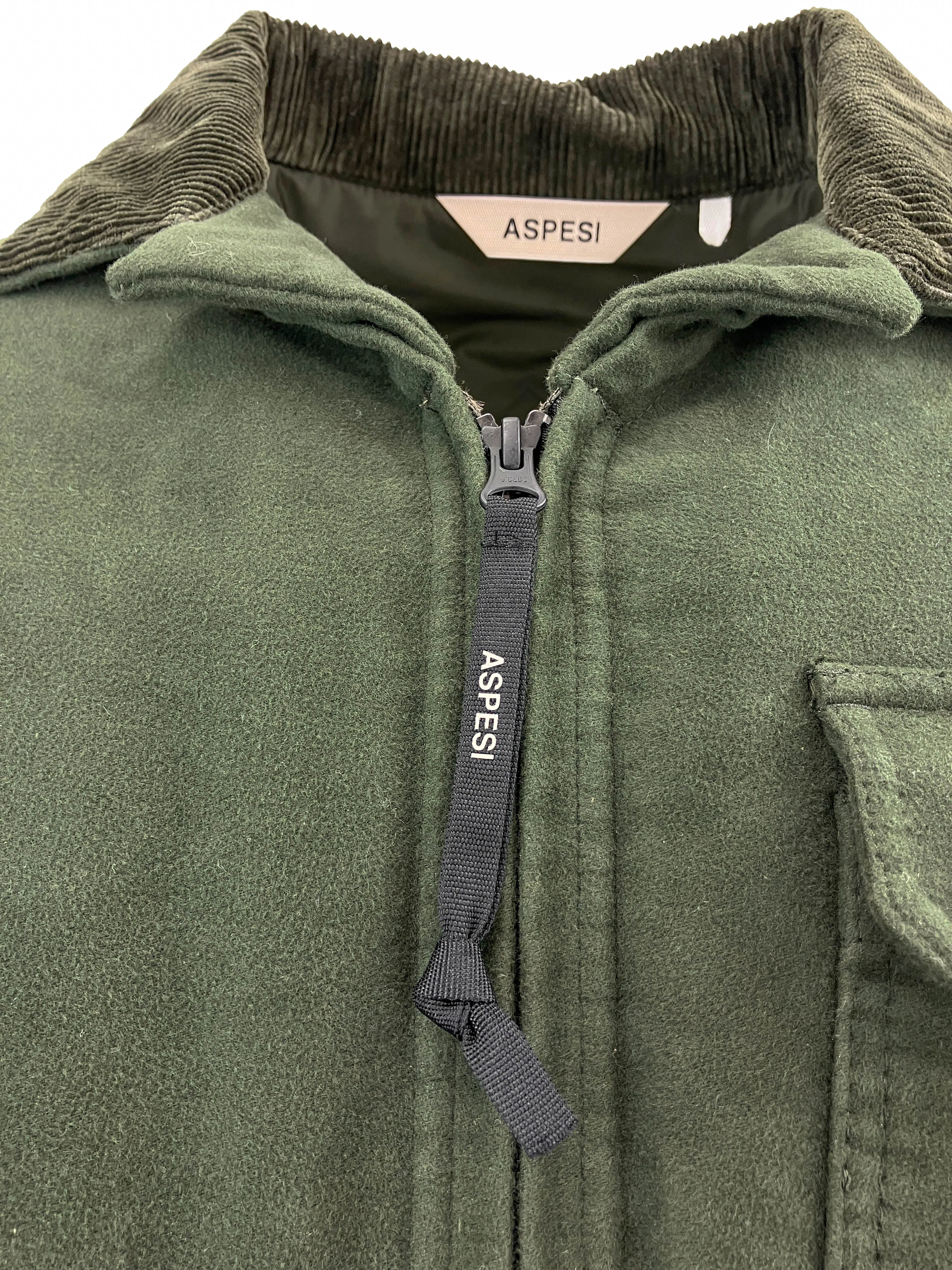 Aspesi Mickey Cotton Moleskin Bomber Jacket in Green