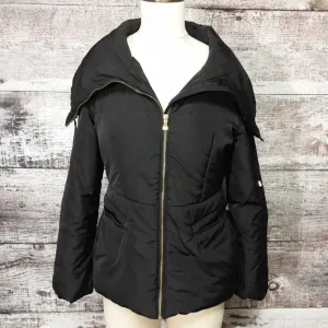 ATTENTION BLACK GOLD ZIP PUFFER COAT SIZE SMALL TCC