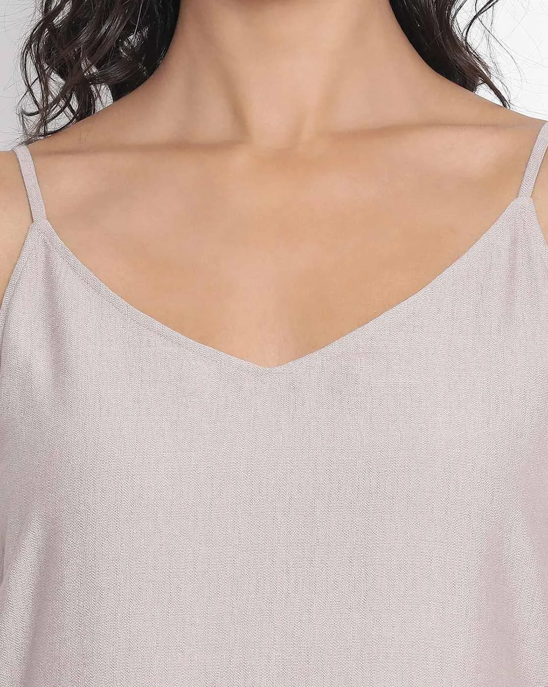 Beige Spaghetti Dress