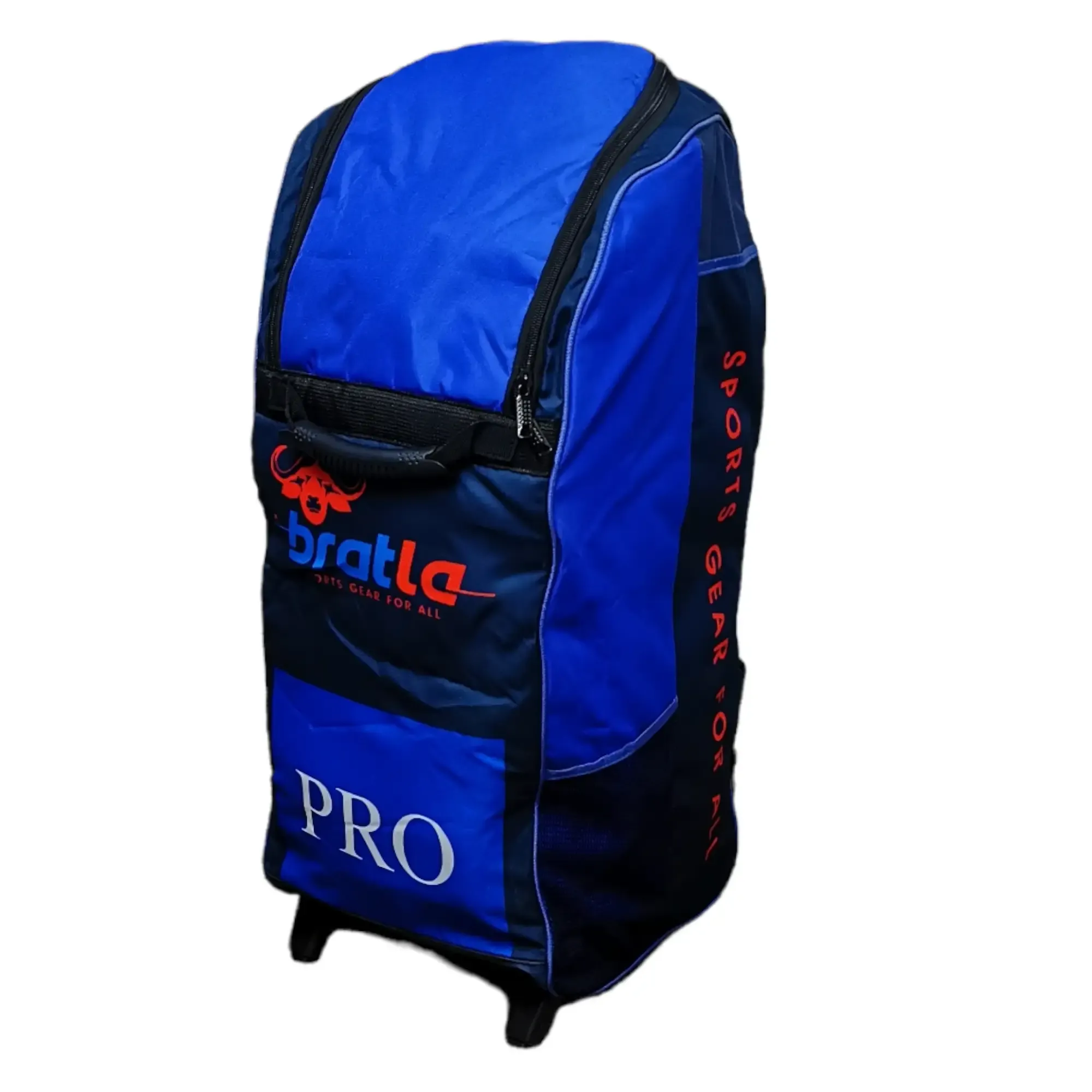 Bratla Pro Cricket Kit Bag Duffle Wheelie for Junior Cricketers Navy/Blue