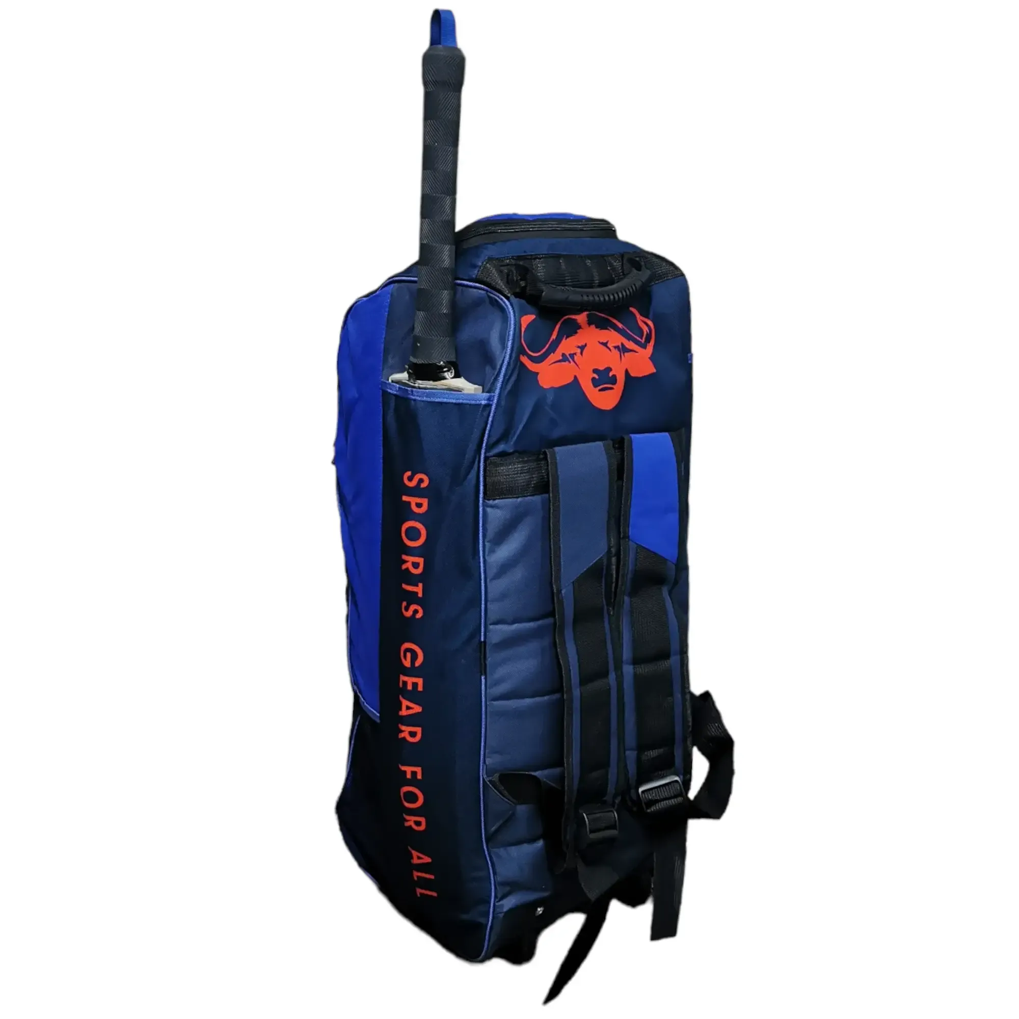 Bratla Pro Cricket Kit Bag Duffle Wheelie for Junior Cricketers Navy/Blue