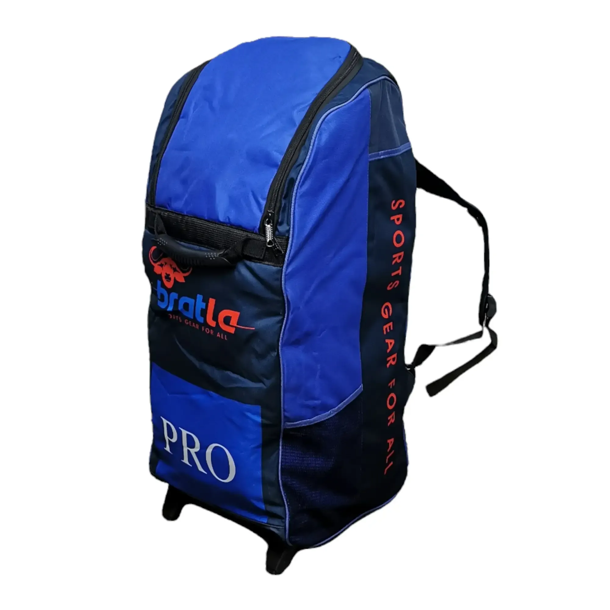 Bratla Pro Cricket Kit Bag Duffle Wheelie for Junior Cricketers Navy/Blue