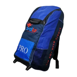 Bratla Pro Cricket Kit Bag Duffle Wheelie for Junior Cricketers Navy/Blue