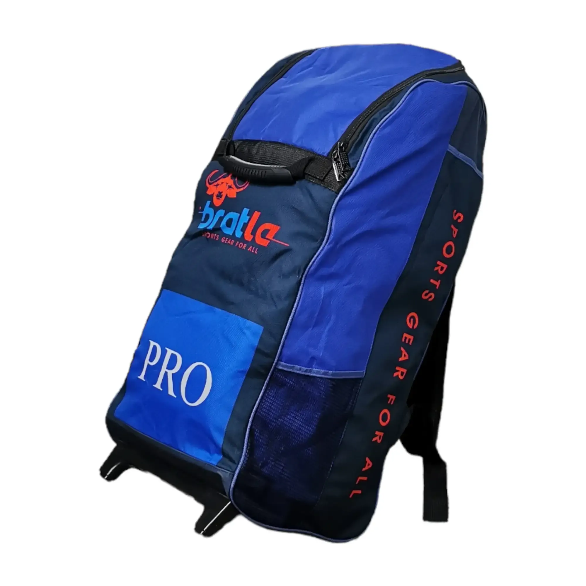 Bratla Pro Cricket Kit Bag Duffle Wheelie for Junior Cricketers Navy/Blue
