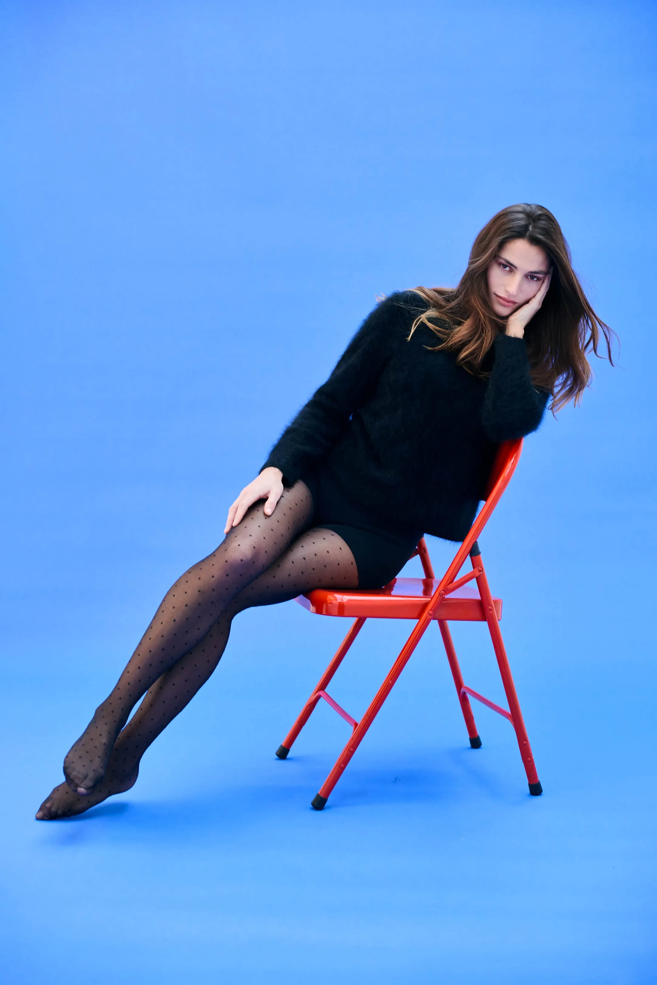 Brushed Cashmere Crew in Black