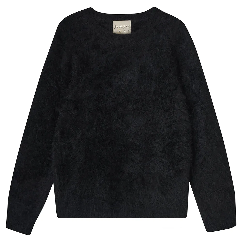 Brushed Cashmere Crew in Black