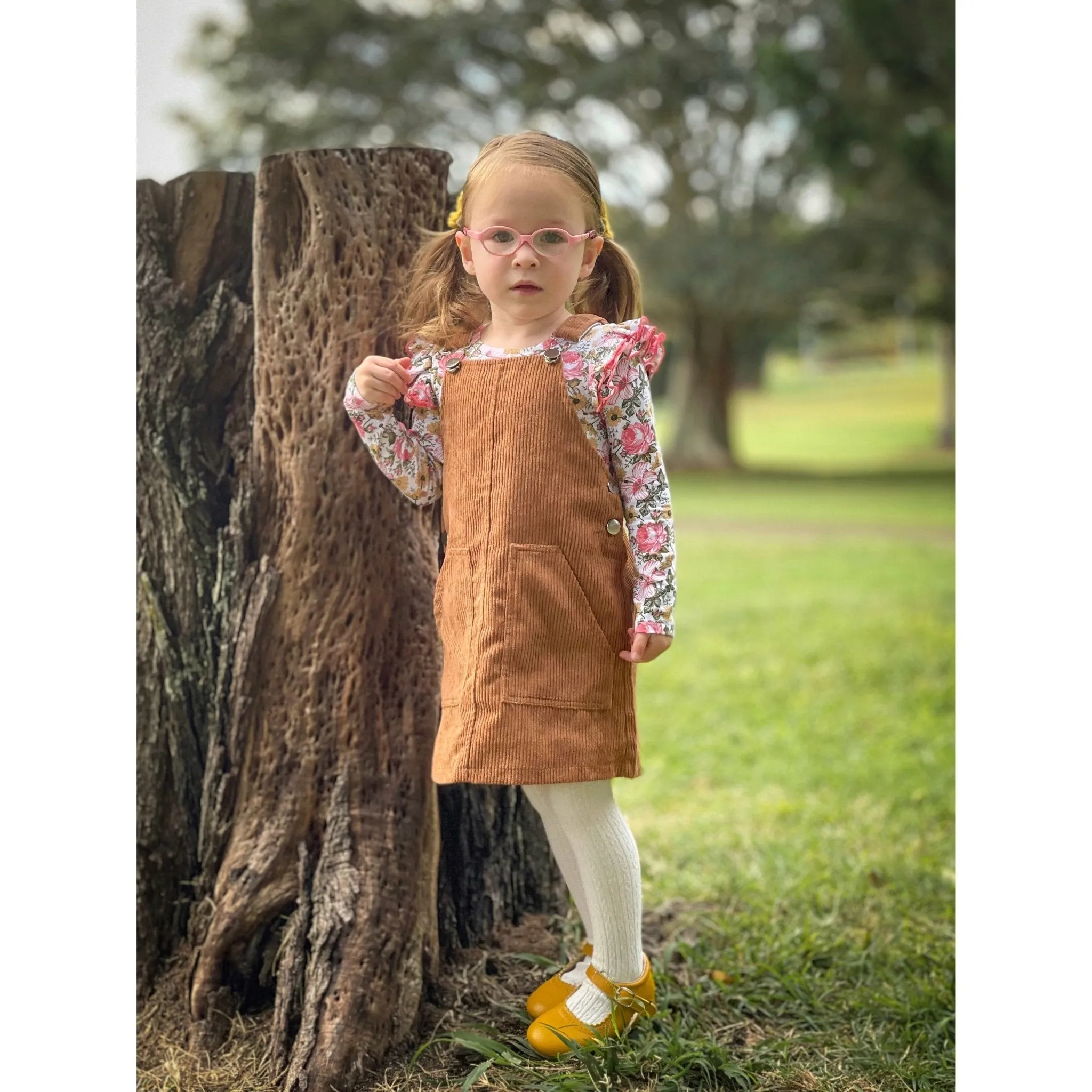 CARAMEL OVERALL DRESS