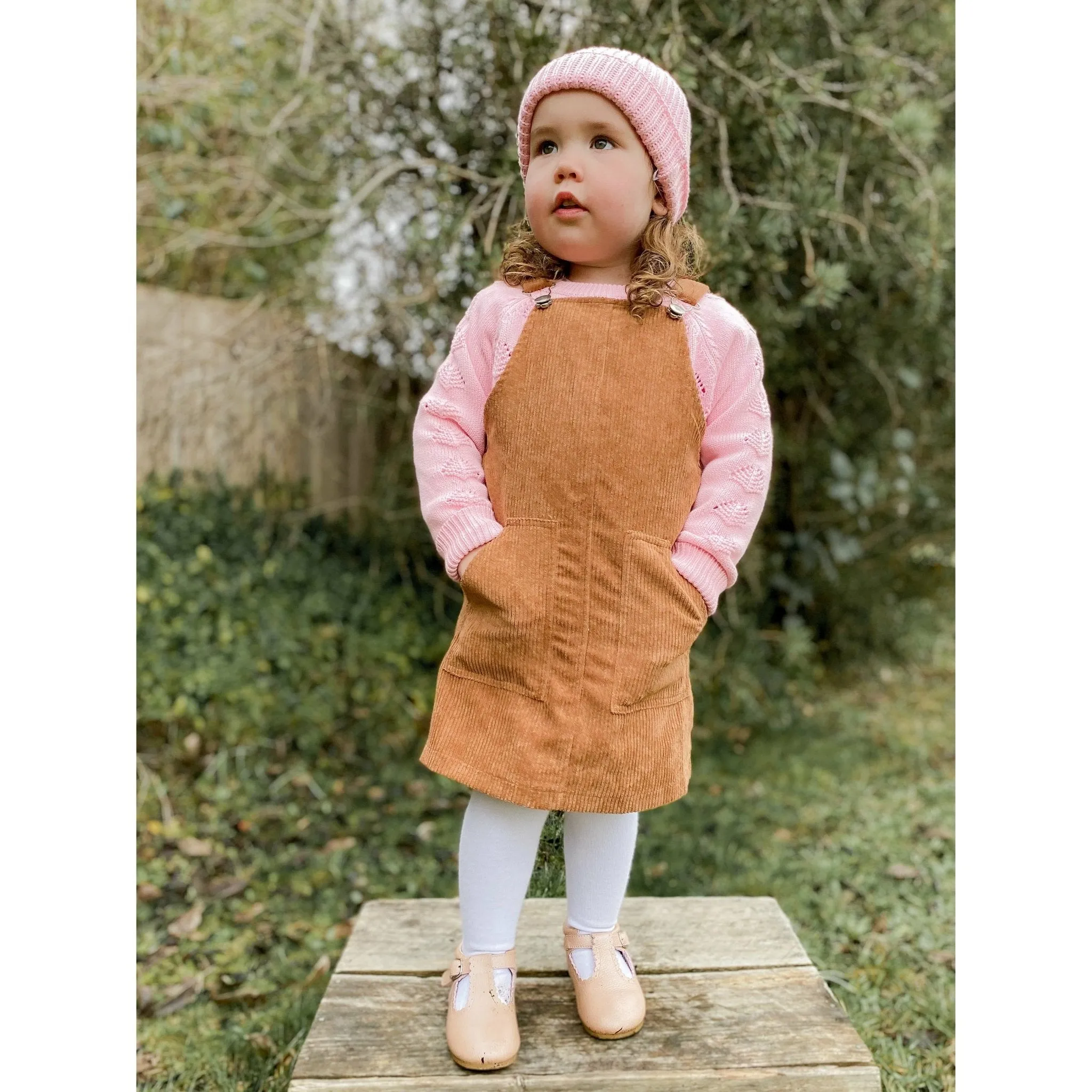 CARAMEL OVERALL DRESS