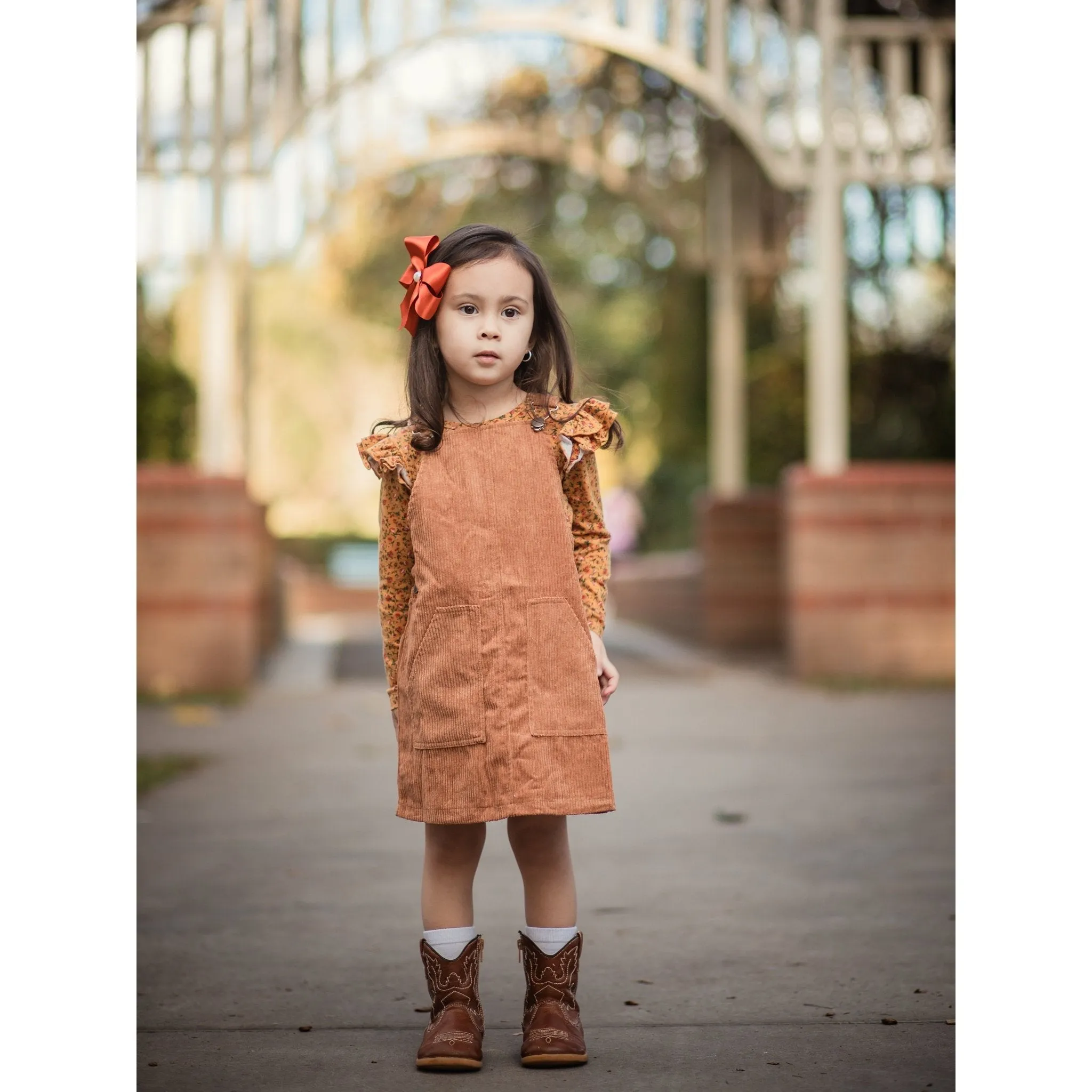 CARAMEL OVERALL DRESS