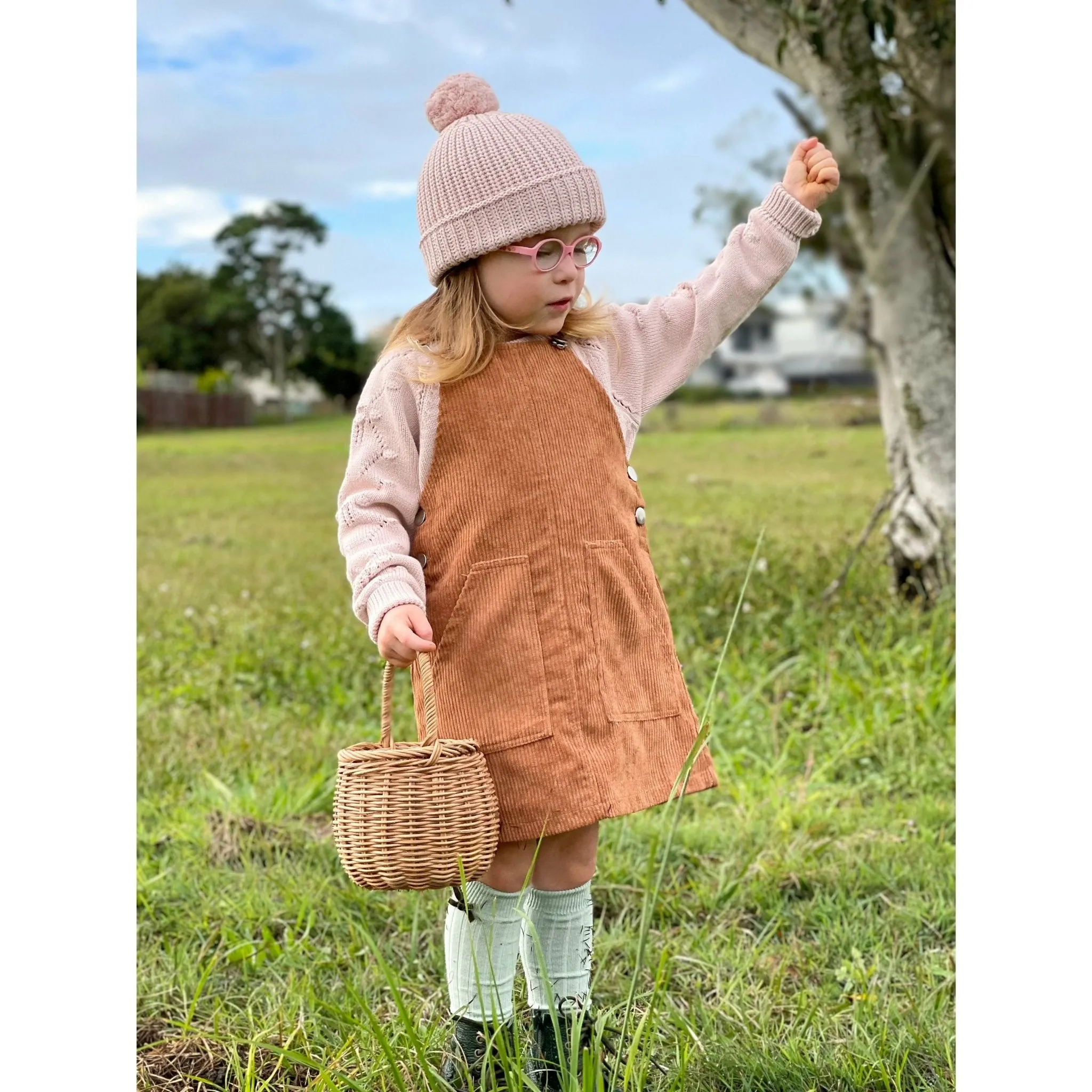 CARAMEL OVERALL DRESS