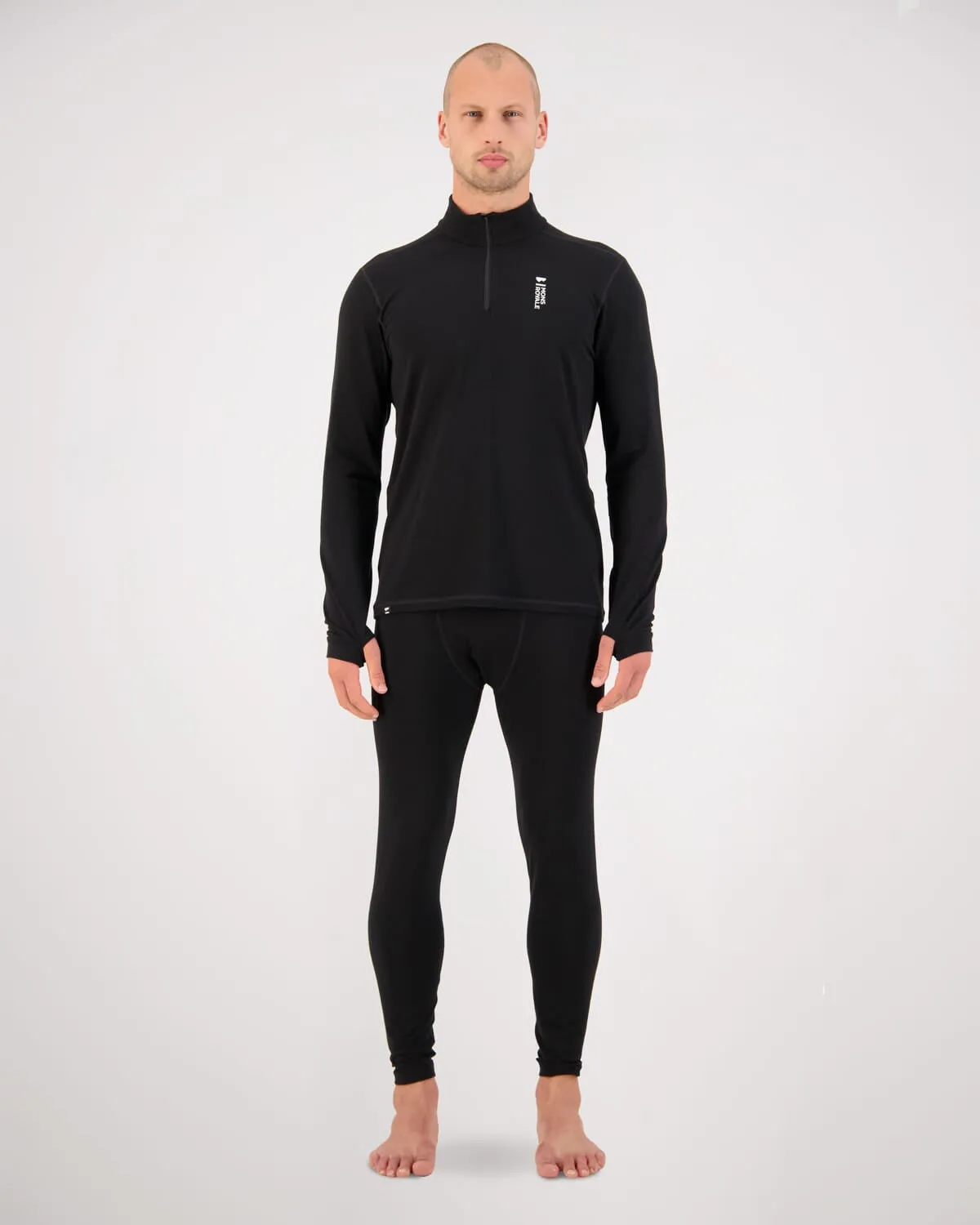 Cascade Merino Base Layer 1/4 Zip Long Sleeve - Black