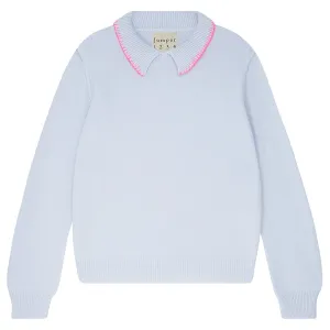 Cashmere Blanket Stitch Collar in Cement