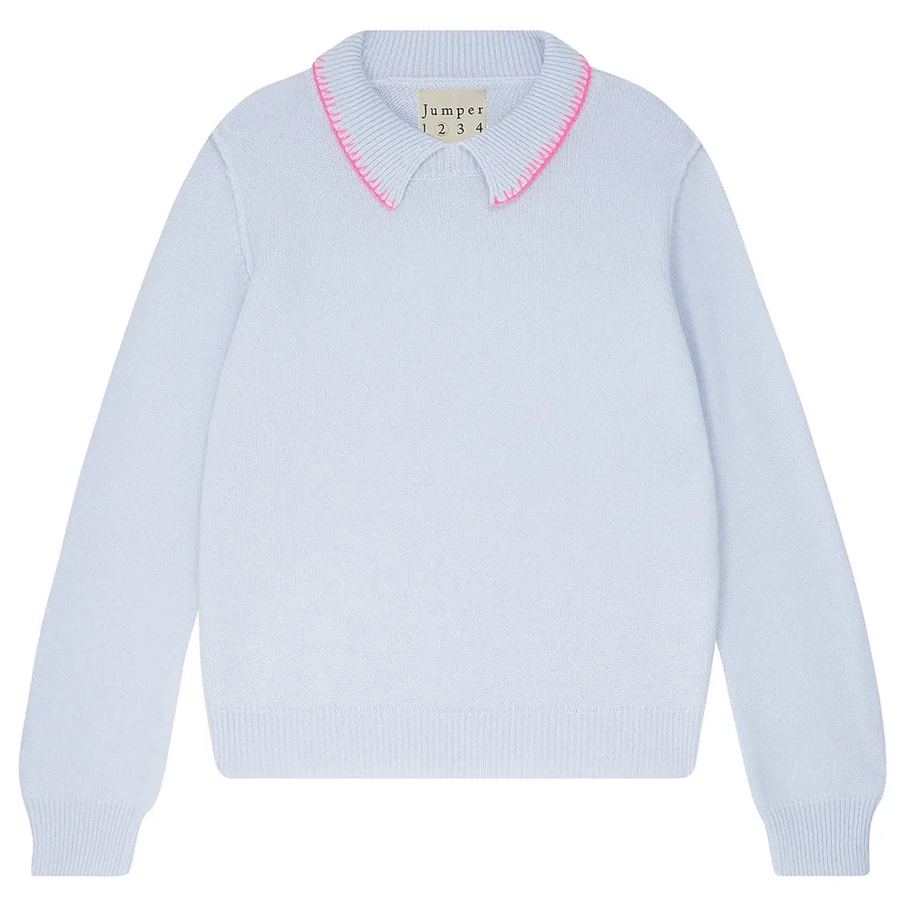 Cashmere Blanket Stitch Collar in Cement