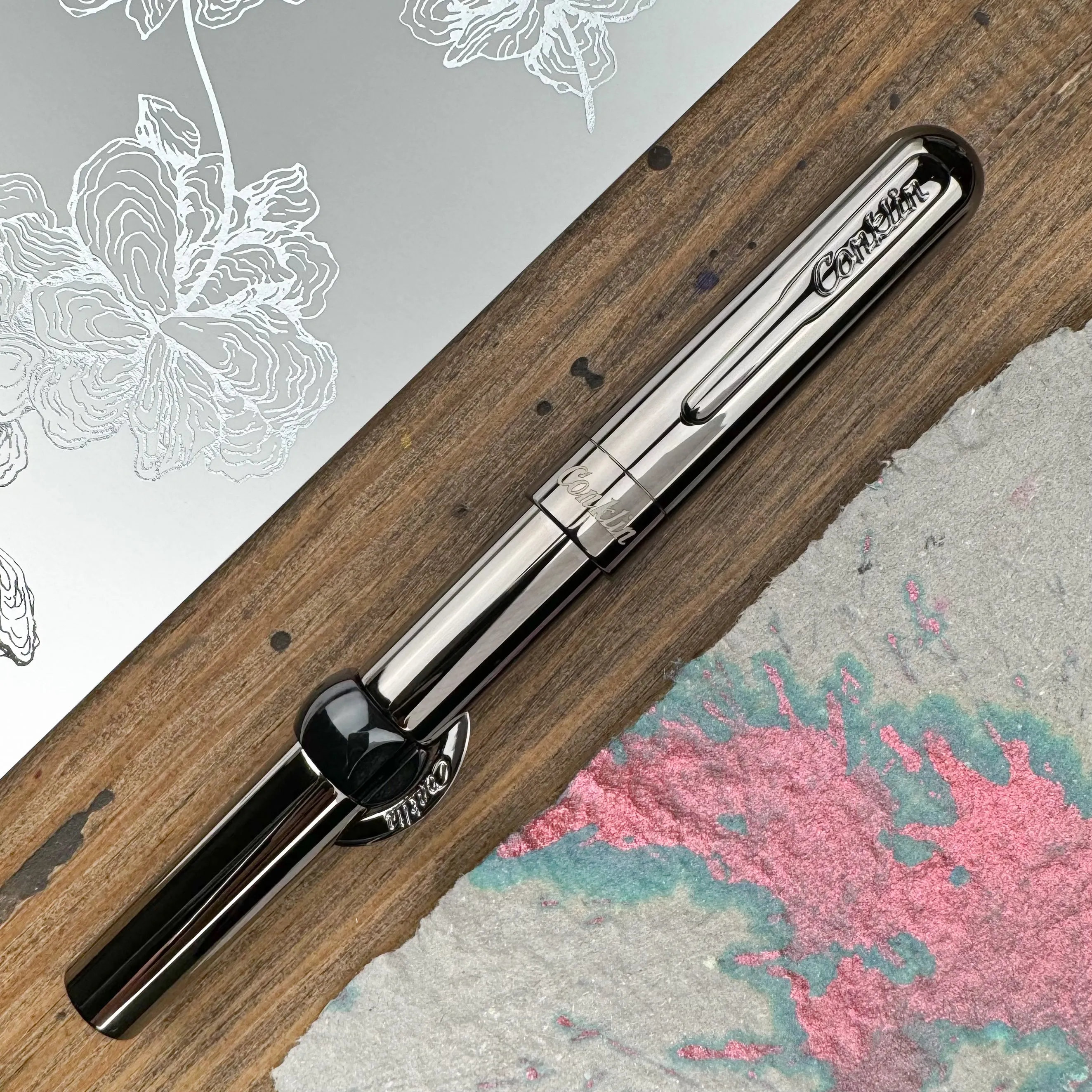 Conklin Mark Twain Crescent Filler Fountain Pen - Gunmetal (Limited Edition)