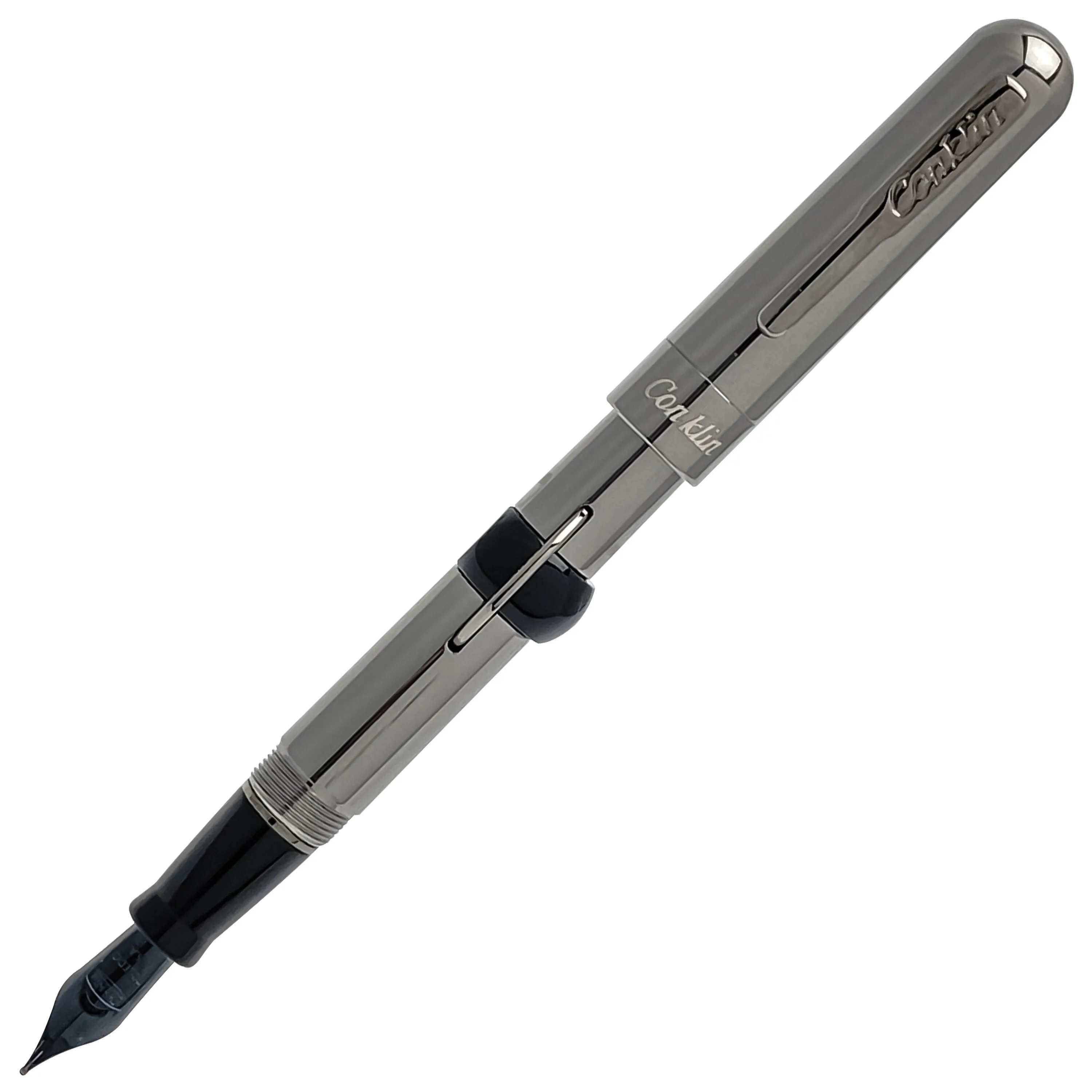 Conklin Mark Twain Crescent Filler Fountain Pen - Gunmetal (Limited Edition)