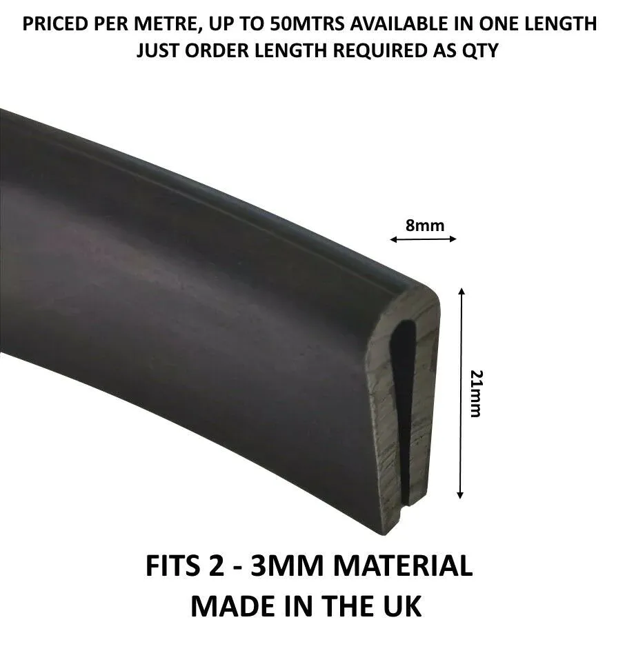 COR 049 EPDM U CHANNEL EDGE TRIM