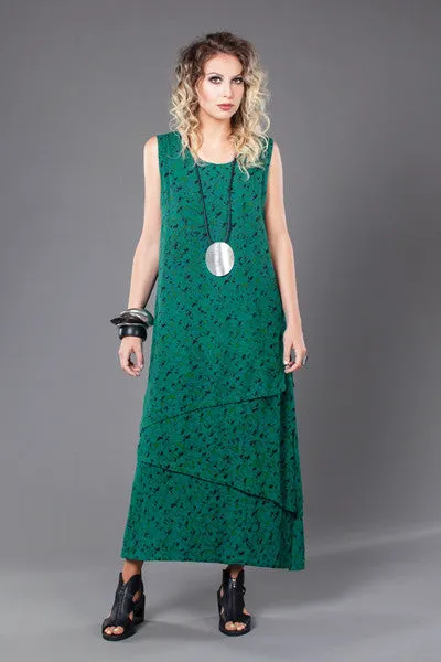 Diagonal Layer Dress in Terrazzo Crinkle