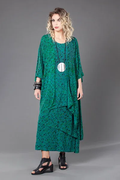 Diagonal Layer Dress in Terrazzo Crinkle