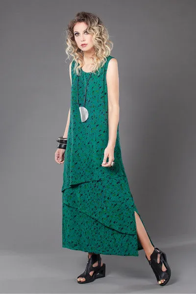 Diagonal Layer Dress in Terrazzo Crinkle