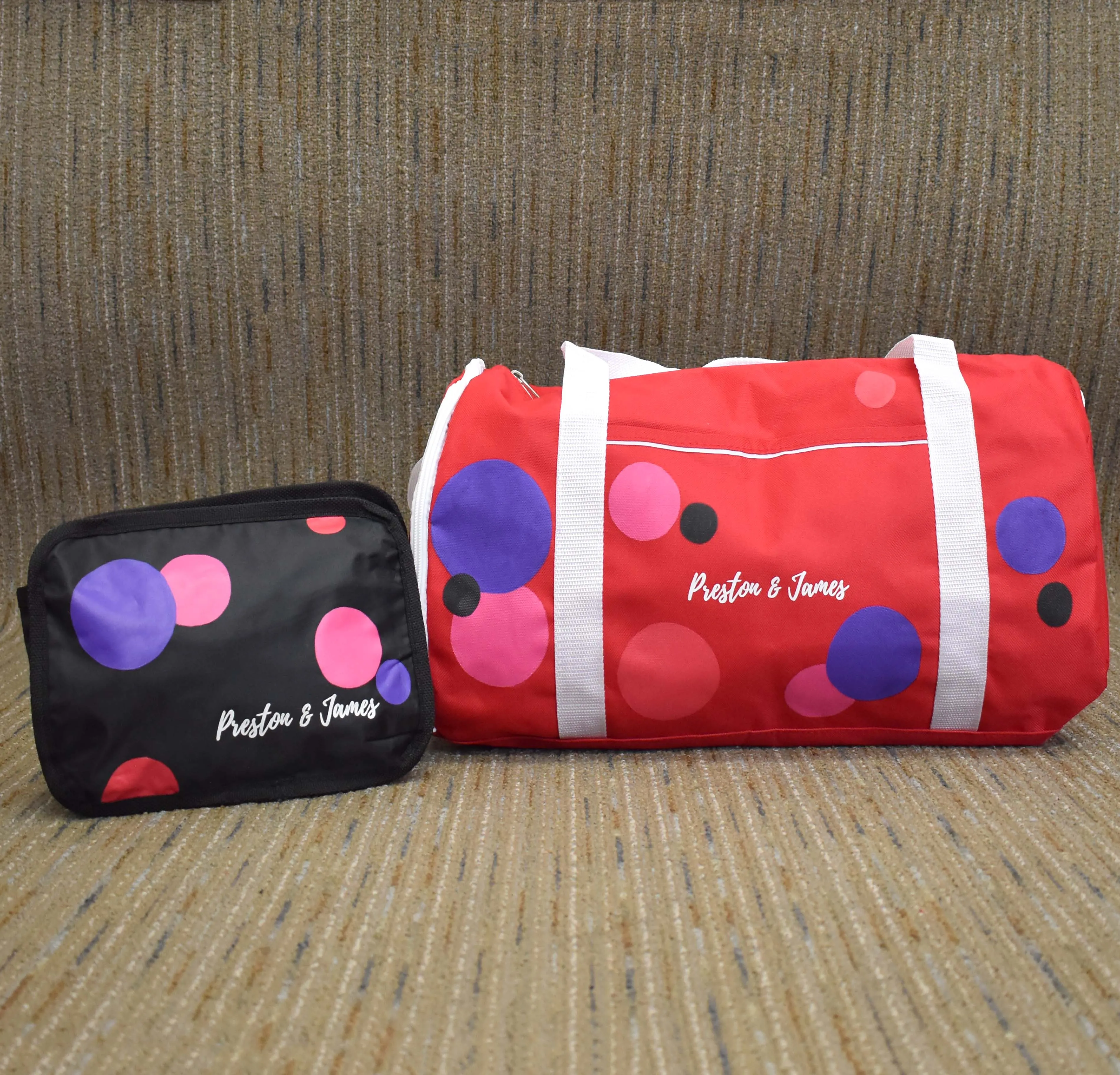 Dots Duffle/Travel Bag Set