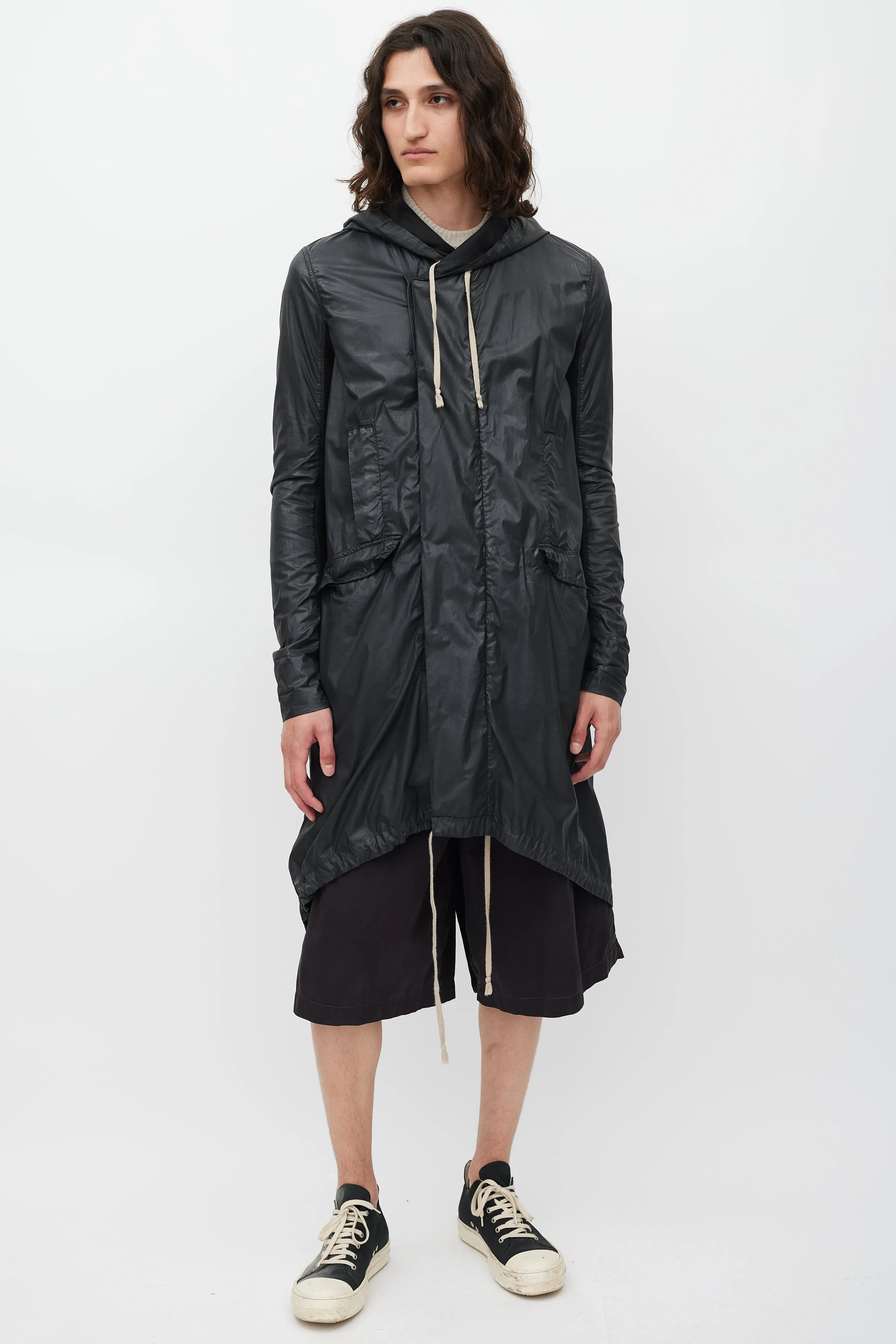 DRKSHDW Black Hooded Coat