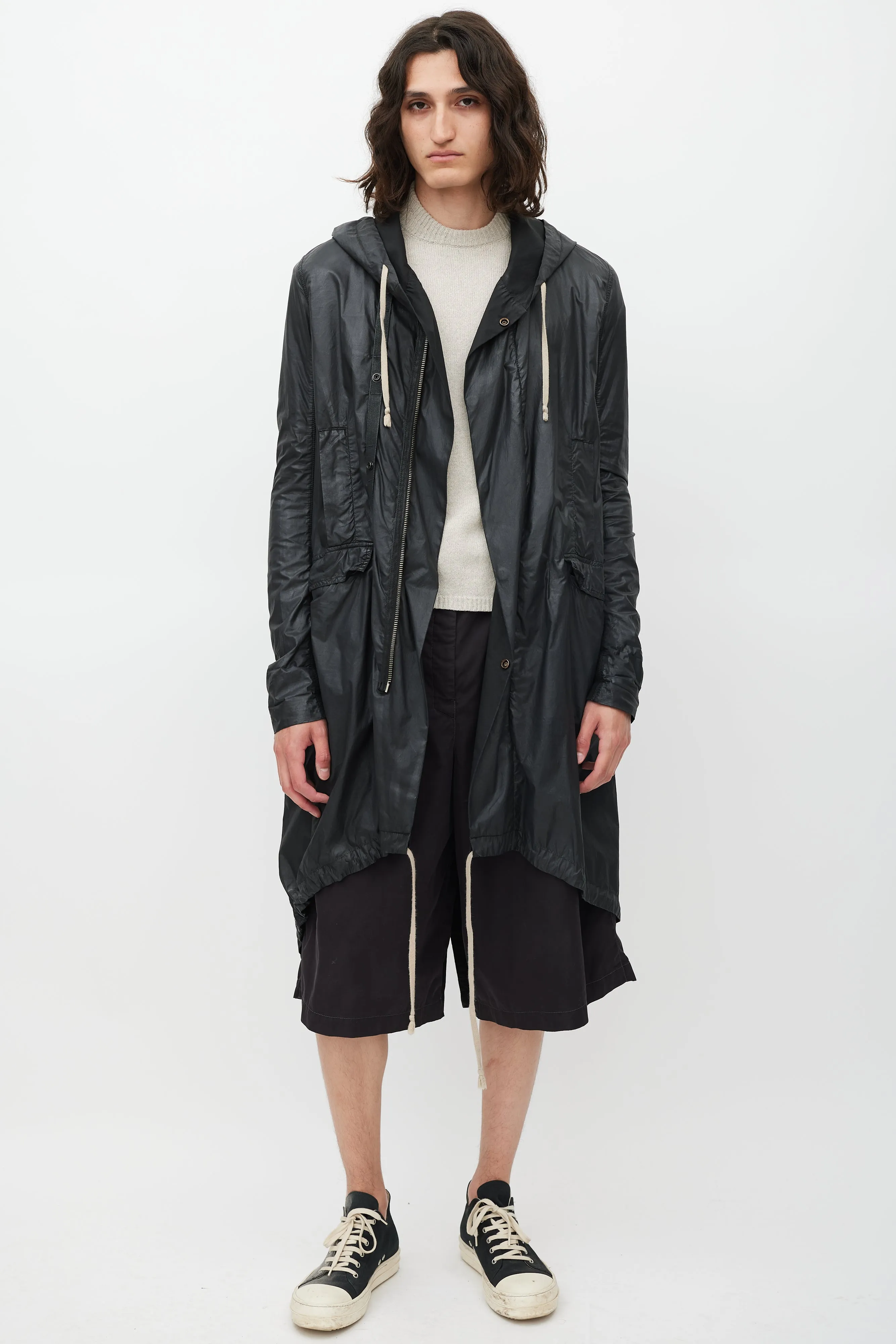 DRKSHDW Black Hooded Coat