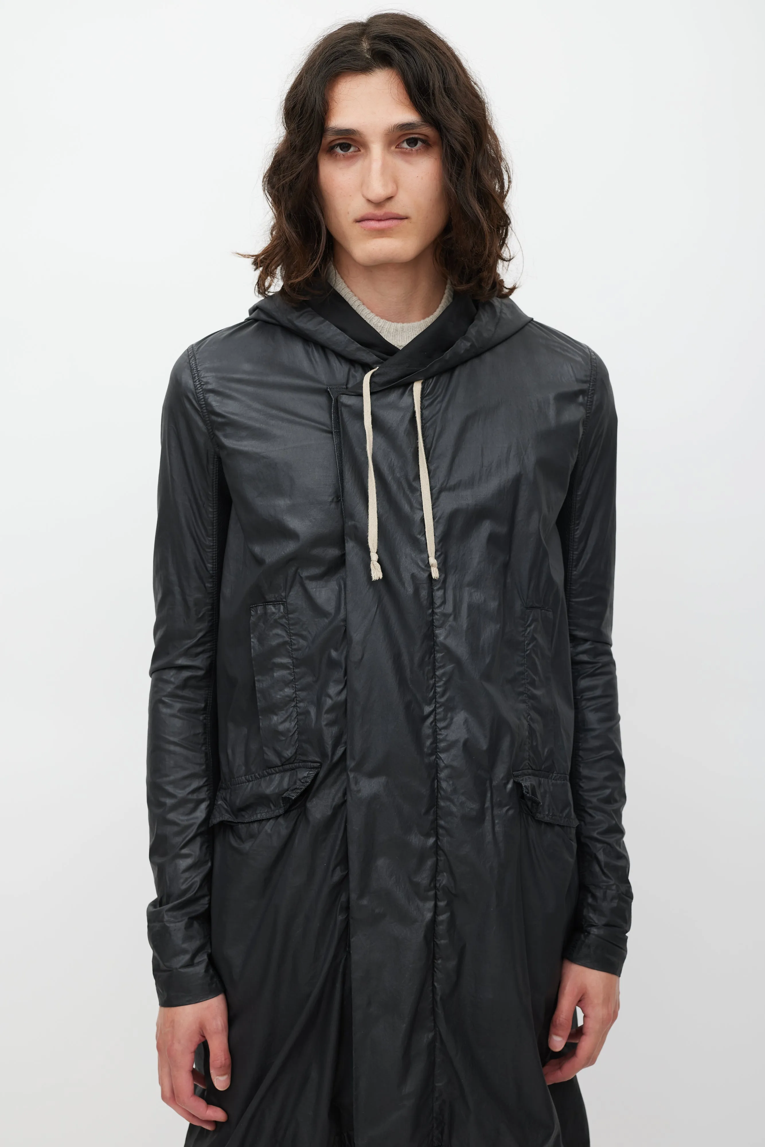 DRKSHDW Black Hooded Coat