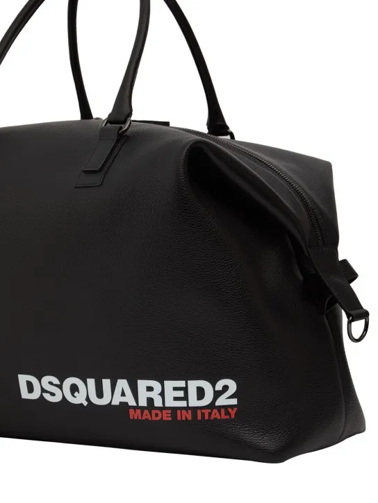 Dsquared2   Bob leather logo duffle bag 