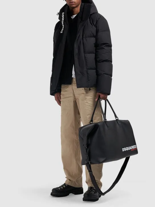 Dsquared2   Bob leather logo duffle bag 