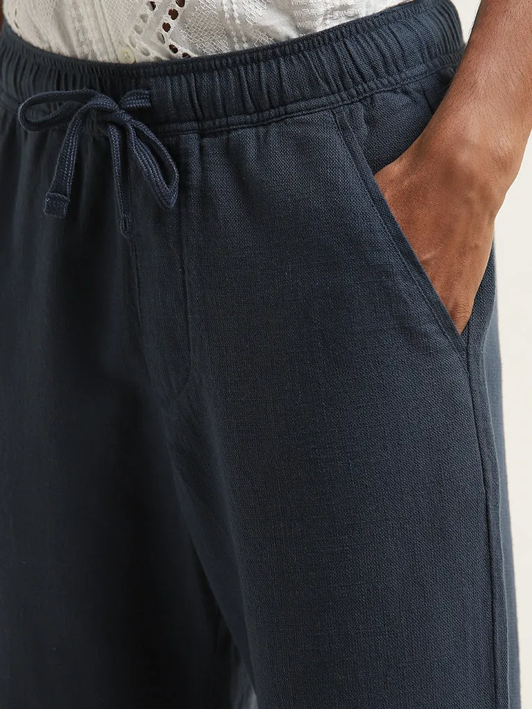 ETA Dark Blue Relaxed-Fit Mid-Rise Cotton Chinos