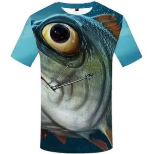Fish T shirts Men Eye Tshirt Anime Animal T-shirts Graphic Fisherman Tshirts Casual Metal T-shirts 3d Short Sleeve Hip hop Mens