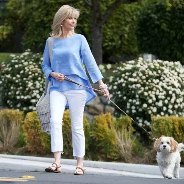 Flattering Double Layer Audrey European Linen Top