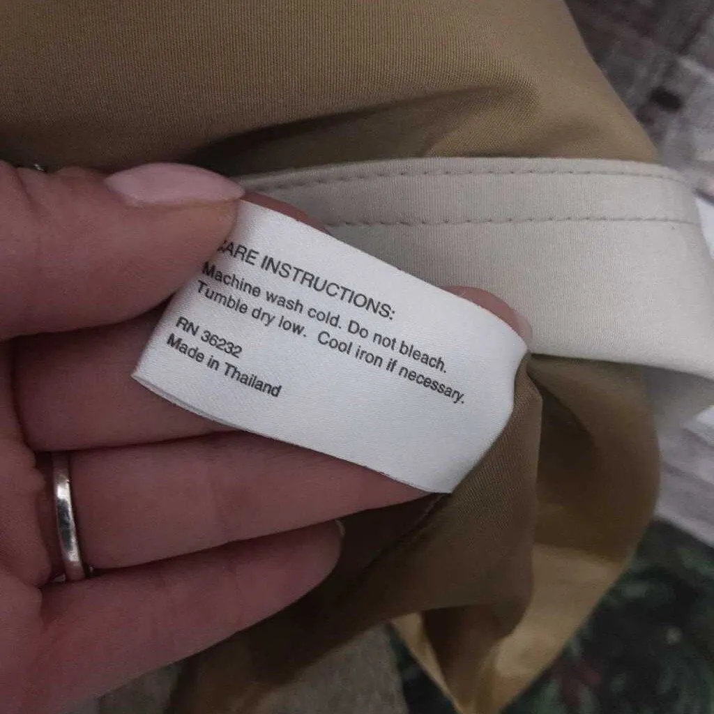 GALLERY OLIVE LONG RAIN COAT SIZE 6 TCC