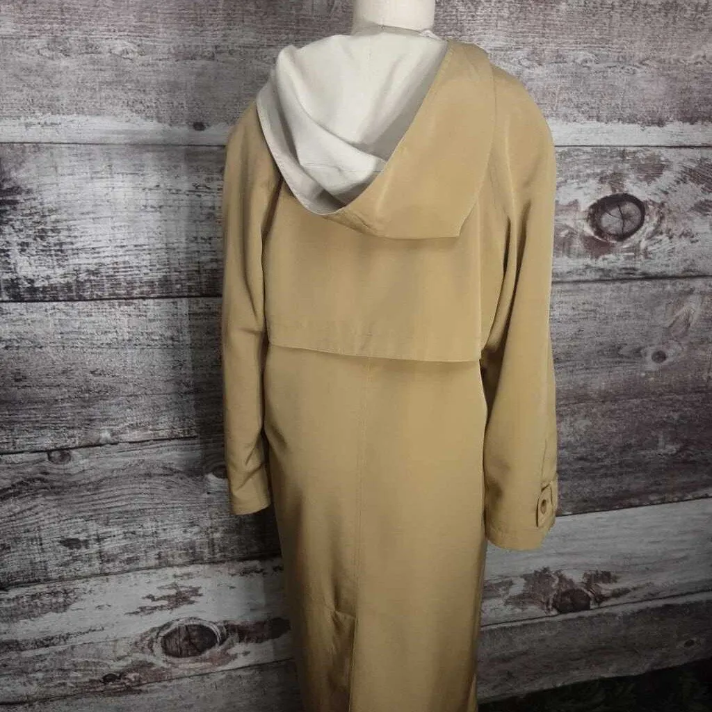 GALLERY OLIVE LONG RAIN COAT SIZE 6 TCC