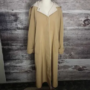 GALLERY OLIVE LONG RAIN COAT SIZE 6 TCC