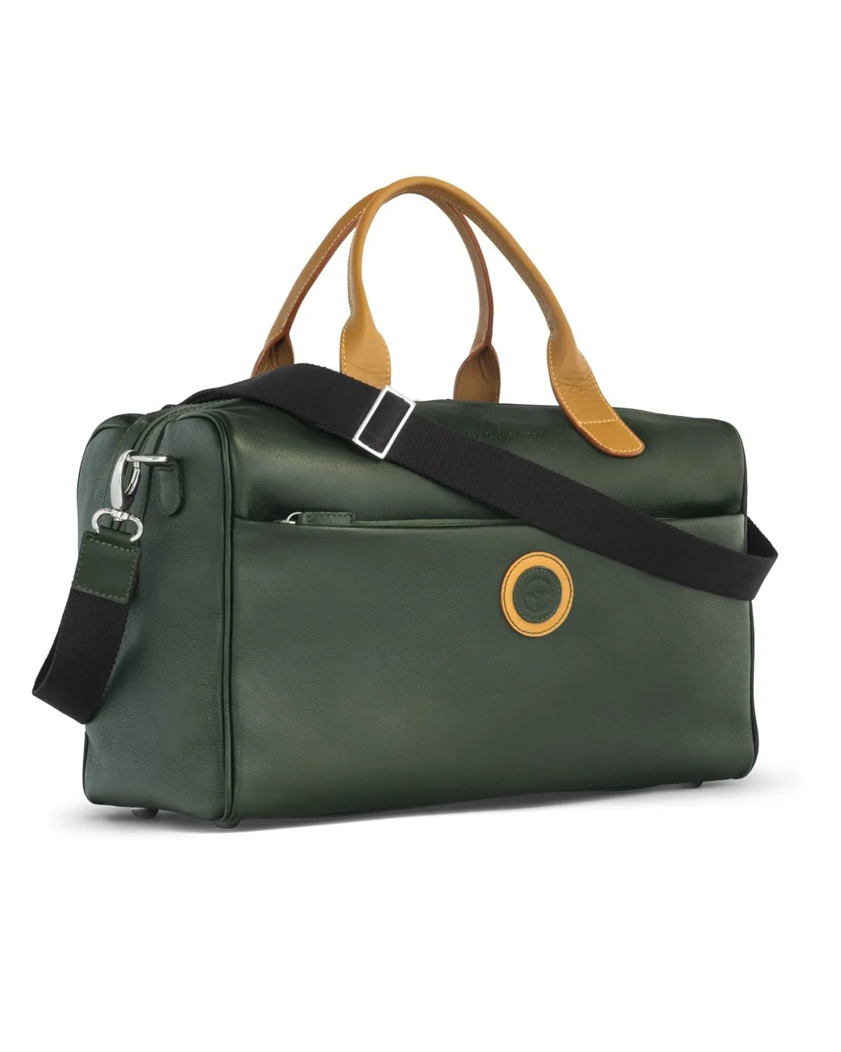 GLOBETROTTER - Full-grain Leather Duffle Bag - British Green/Tan