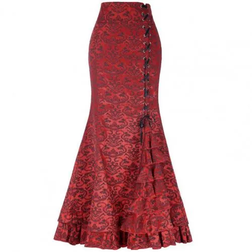 Gothic Long Steampunk Trumpet Skirts