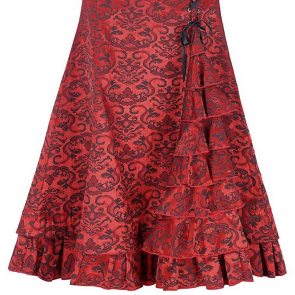 Gothic Long Steampunk Trumpet Skirts