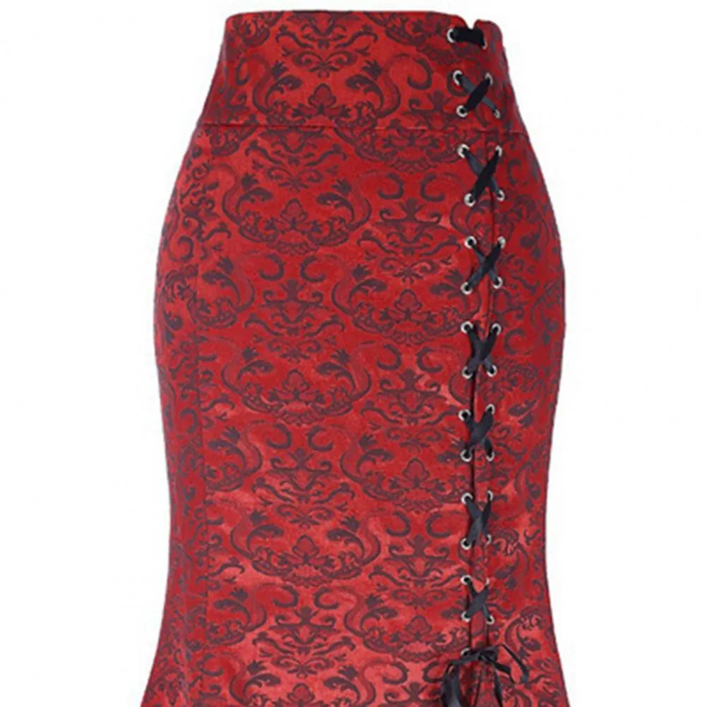 Gothic Long Steampunk Trumpet Skirts