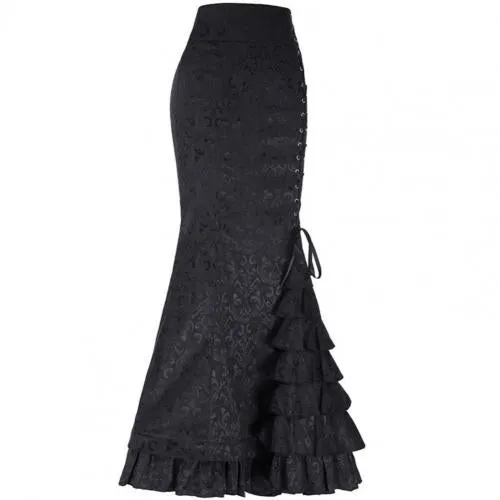 Gothic Long Steampunk Trumpet Skirts