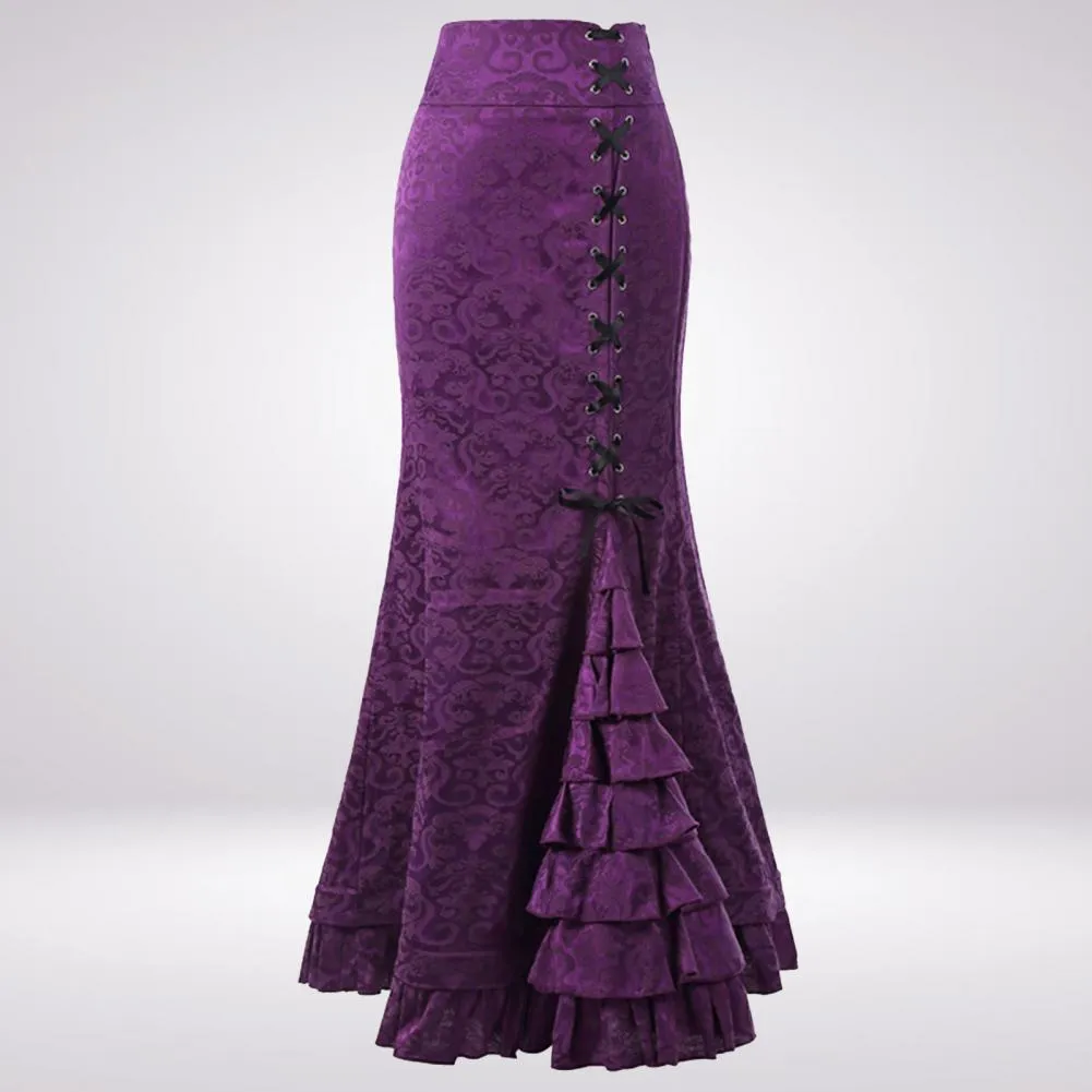 Gothic Long Steampunk Trumpet Skirts